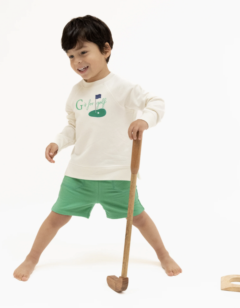 Angel Dear Golf French Terry Raglan Sweatshirt G is for Golf