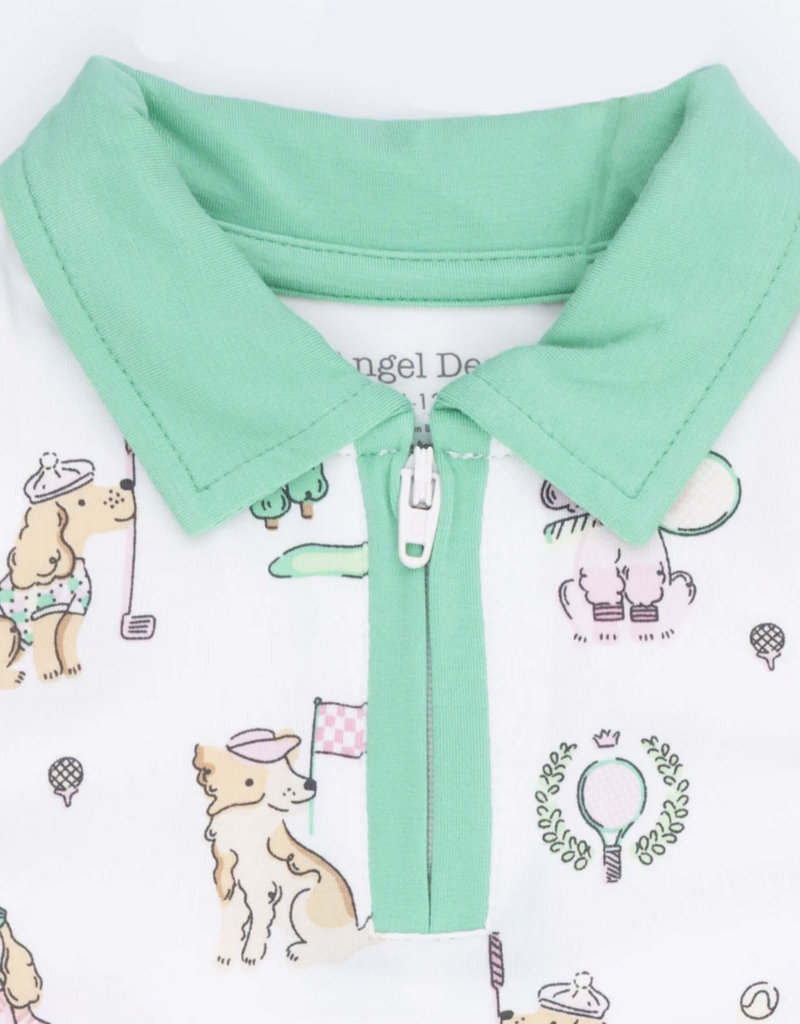 Angel Dear Country Club Dogs Pink Polo Tennis Dress Cartwheel Short