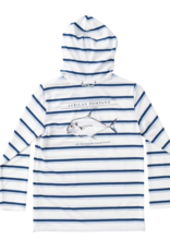 Prodoh Pro Performance Hoodie Tee Windsurfer Navy Peony Stripe