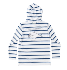Prodoh Pro Performance Hoodie Tee Windsurfer Navy Peony Stripe