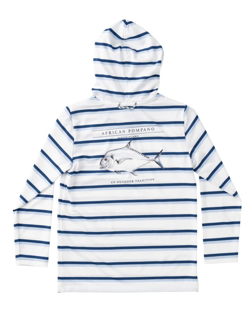 Prodoh Pro Performance Hoodie Tee Windsurfer Navy Peony Stripe