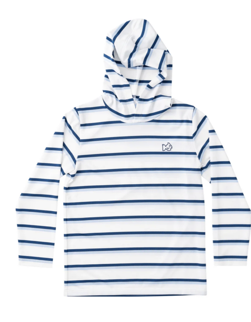 Prodoh Pro Performance Hoodie Tee Windsurfer Navy Peony Stripe
