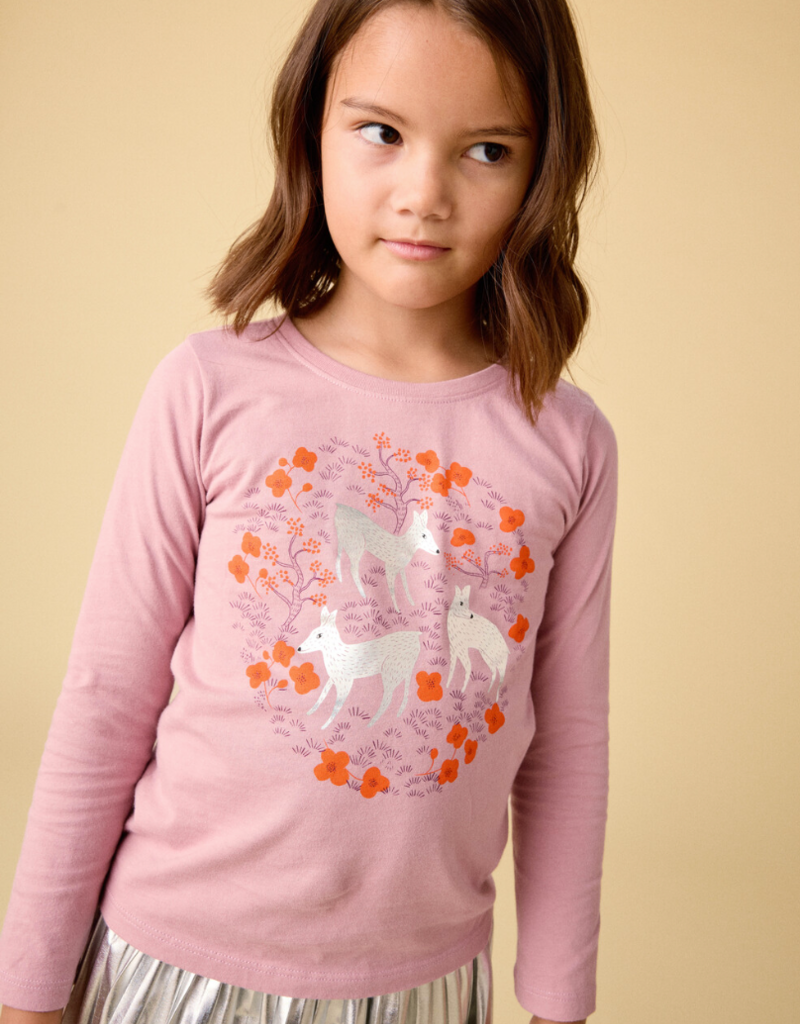 Tea Collection Pearly Deer Graphic Tee