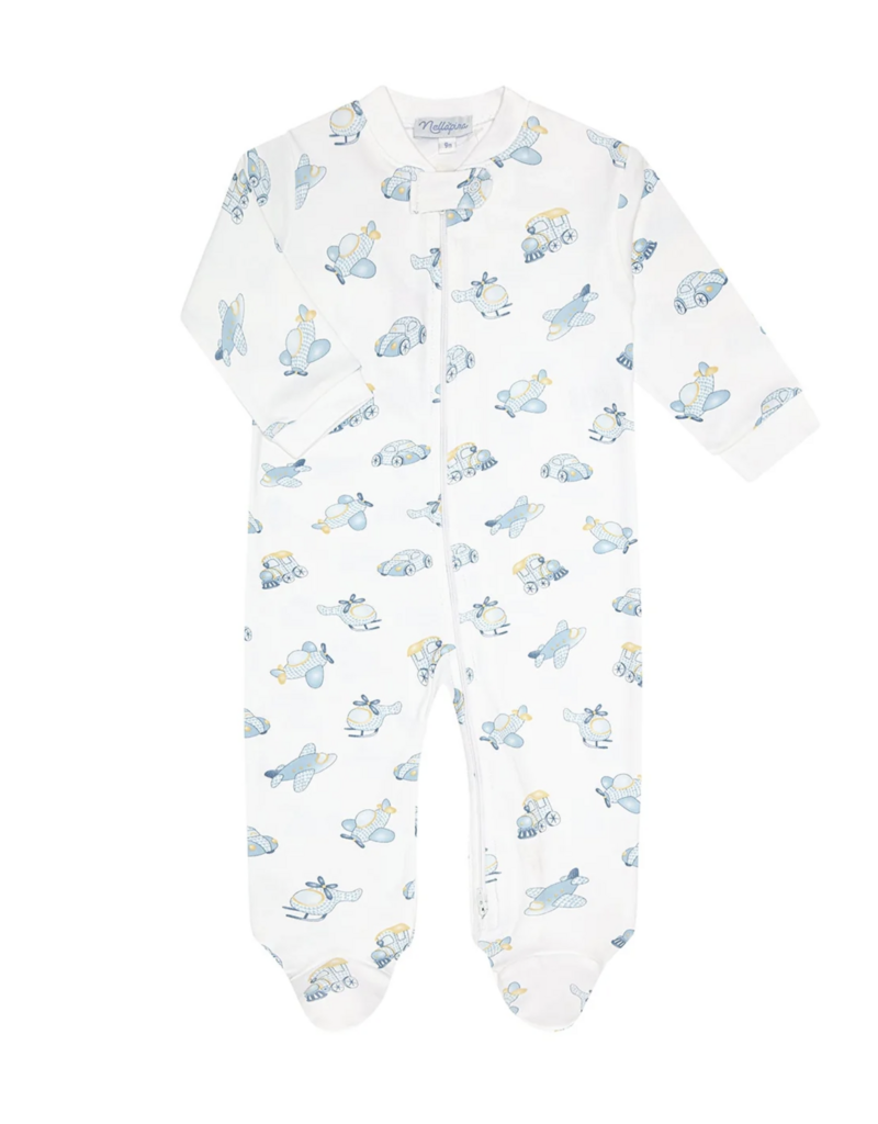 Nellapima Mini Voyages Blue Zipper Footie