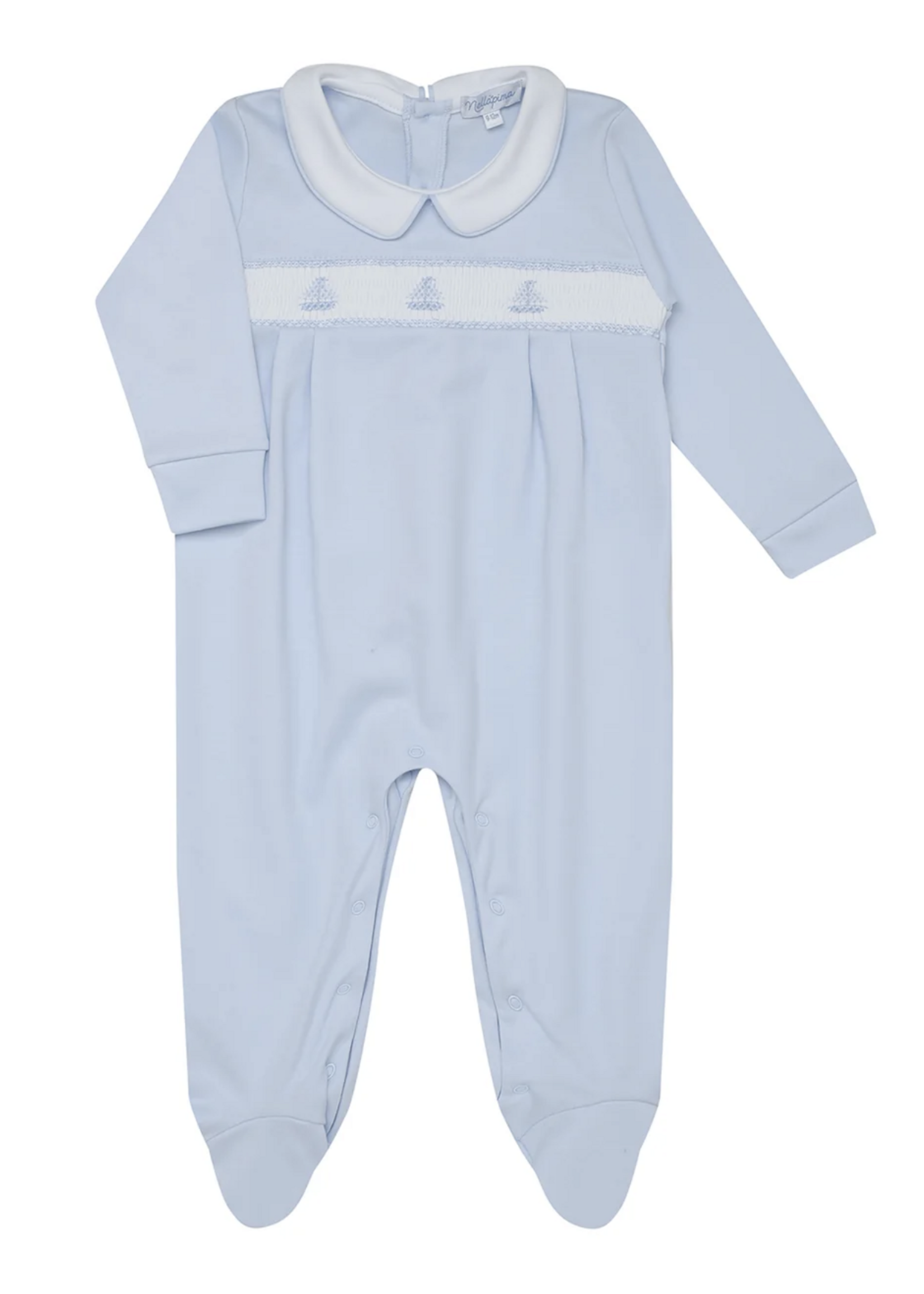 Nellapima Sailboat Smocked Footie