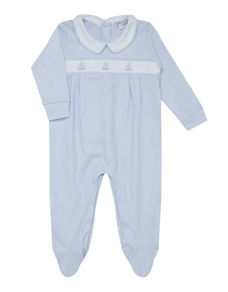 Nellapima Sailboat Smocked Footie
