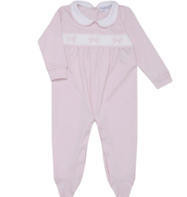 Nellapima Bow Pink Smocked Footie