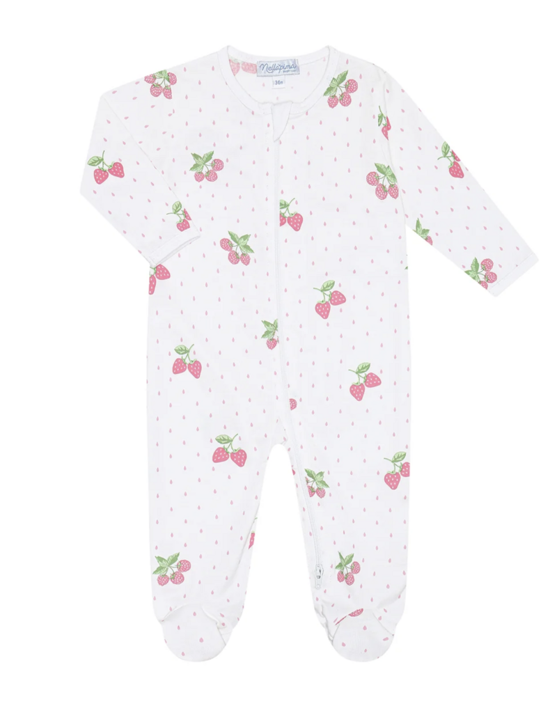 Nellapima Berries Pink Zipper Footie