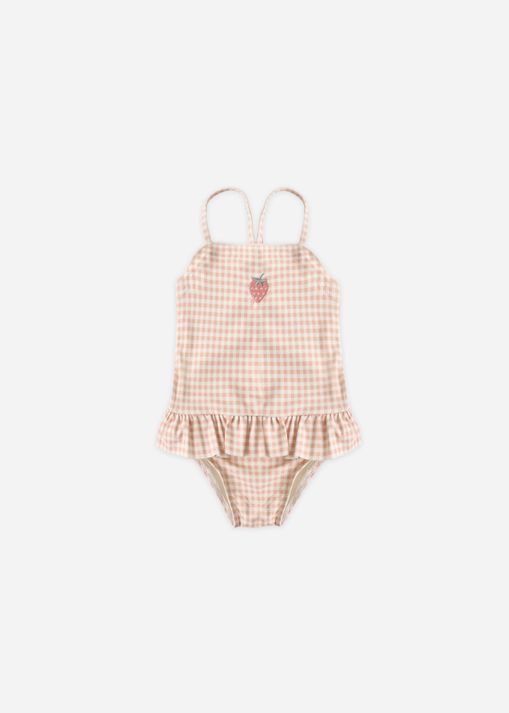 Rylee + Cru LLC TORI SKIRTED ONE-PIECE PETAL GINGHAM