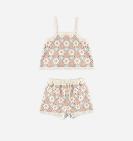 Rylee + Cru Inc. LILI KNIT SET BLUE, LIGHT PINK, IVORY