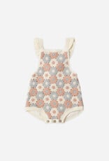 Rylee + Cru Inc. CROCHET ROMPER BLUE, LIGHT PINK, IVORY