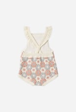 Rylee + Cru Inc. CROCHET ROMPER BLUE, LIGHT PINK, IVORY