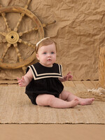 Rylee + Cru LLC SALE. SAILOR ROMPER BLACK