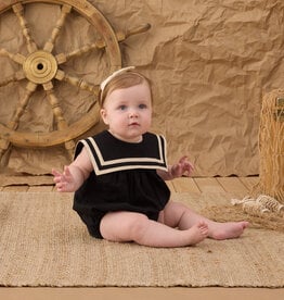 Rylee + Cru LLC SALE SAILOR ROMPER BLACK