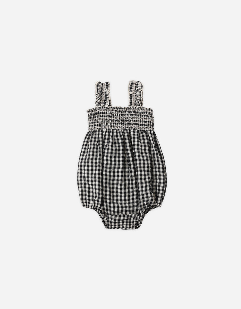 Rylee + Cru Inc. JULIA ROMPER BLACK CHECK