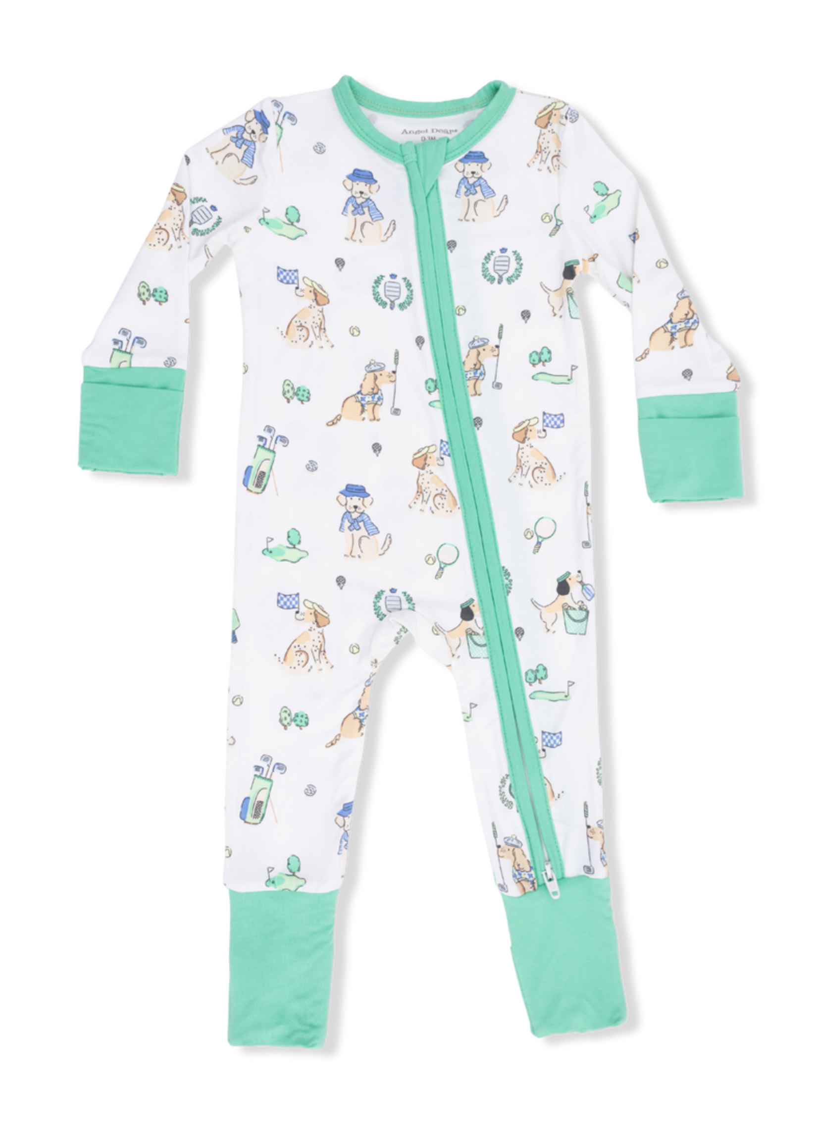 Angel Dear Country Club Dogs Neutral Convertible Romper