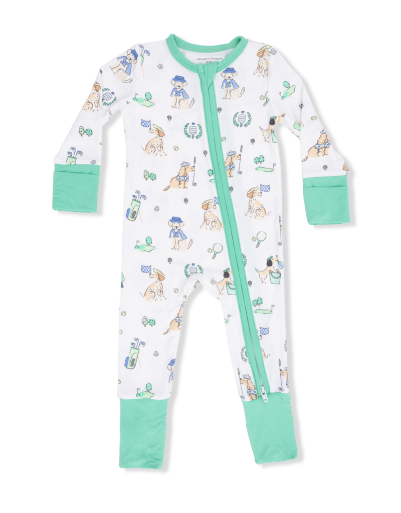 Angel Dear Country Club Dogs Neutral Convertible Romper