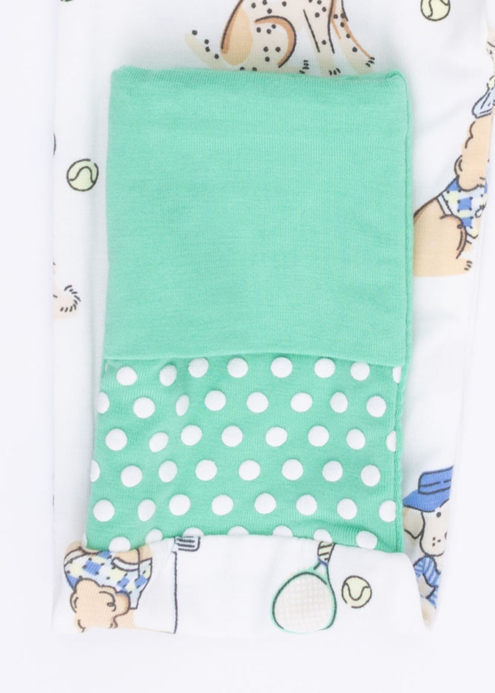 Angel Dear Country Club Dogs Neutral Convertible Romper