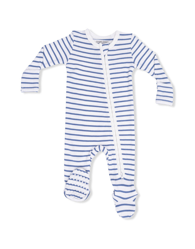 Angel Dear Navy Stripe 2 Way Zipper Footie