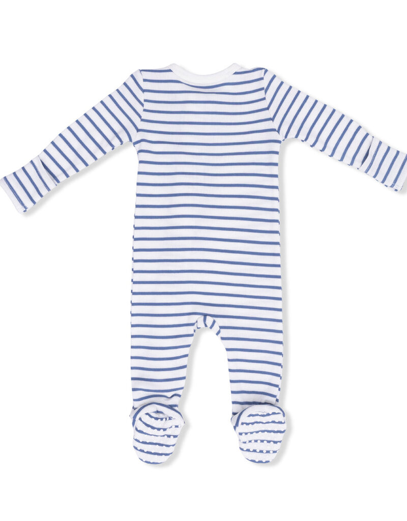 Angel Dear Navy Stripe 2 Way Zipper Footie