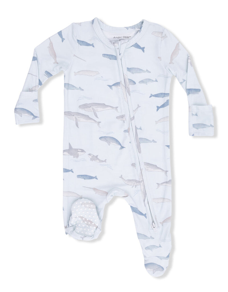 Angel Dear Little Whales 2 Way Zipper Footie