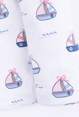 Angel Dear Bubbly Sailboats Pink Swaddle