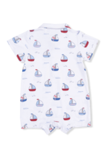 Angel Dear Bubbly Sailboats Blue Polo Shortie