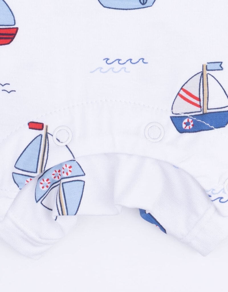 Angel Dear Bubbly Sailboats Blue Polo Shortie