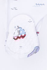 Angel Dear Bubbly Sailboats Blue 2 Way Zipper Footie