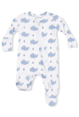 Angel Dear Bubbly Whale Blue 2 Way Zipper Footie