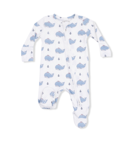 Angel Dear Bubbly Whale Blue 2 Way Zipper Footie