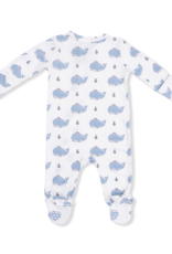 Angel Dear Bubbly Whale Blue 2 Way Zipper Footie