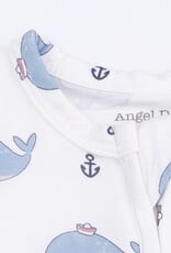 Angel Dear Bubbly Whale Blue 2 Way Zipper Footie
