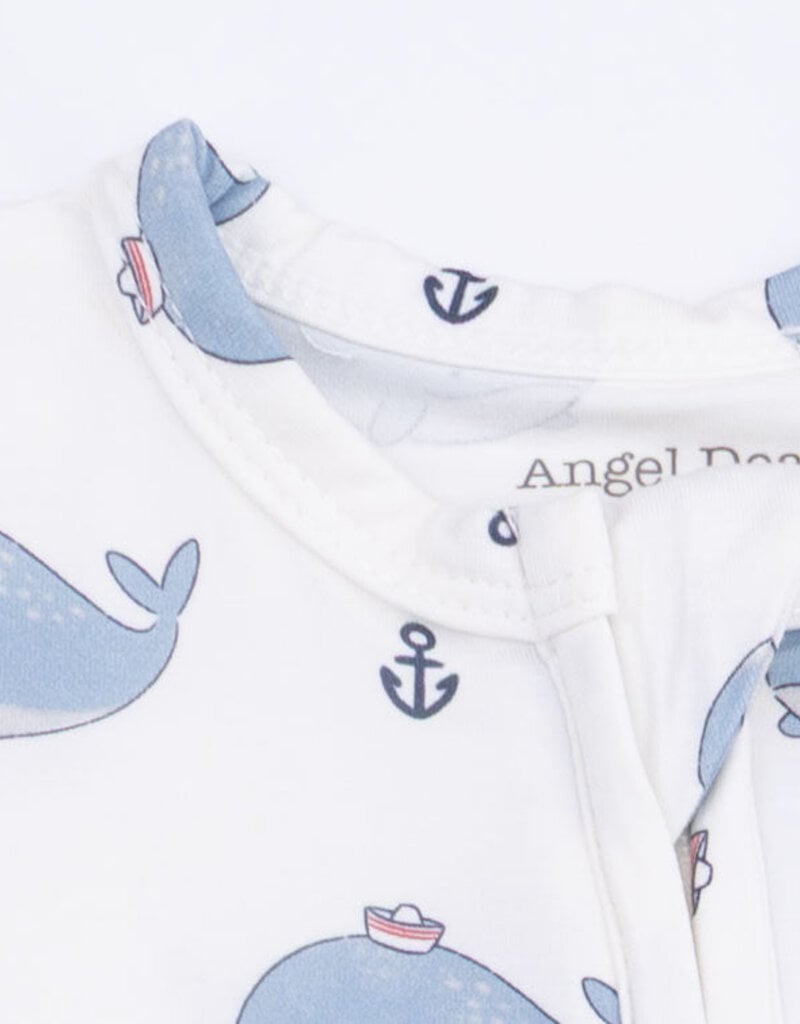Angel Dear Bubbly Whale Blue 2 Way Zipper Footie