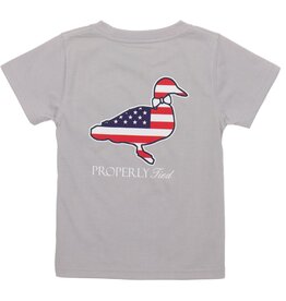 Properly Tied SALE Americana Logo S/S Tee Ice Grey