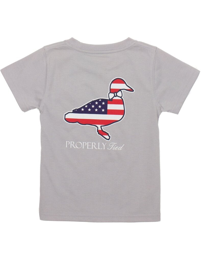 Properly Tied Americana Logo S/S Tee Ice Grey