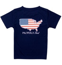 Properly Tied Performance Tee S/S Old Glory River Blue