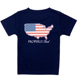 Properly Tied SALE Performance Tee S/S Old Glory River Blue
