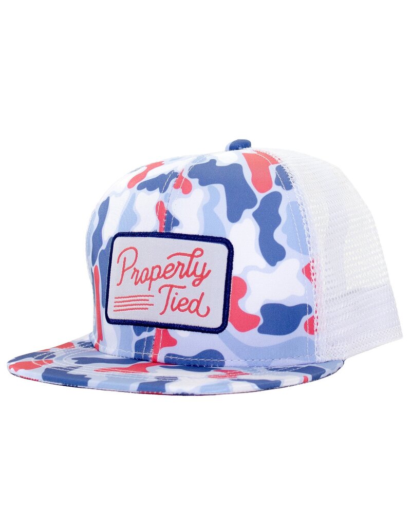 Properly Tied Sportsman Trucker Hat Americana Camo