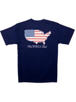 Properly Tied SALE. Mens Performance Tee S/S Old Glory River Blue