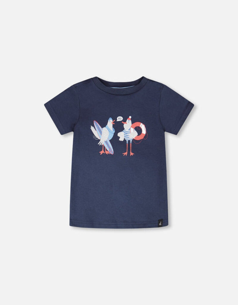 Deux par Deux Organic Cotton S/S T-Shirt Blue Seagull