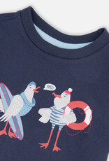 Deux par Deux Organic Cotton S/S T-Shirt Blue Seagull