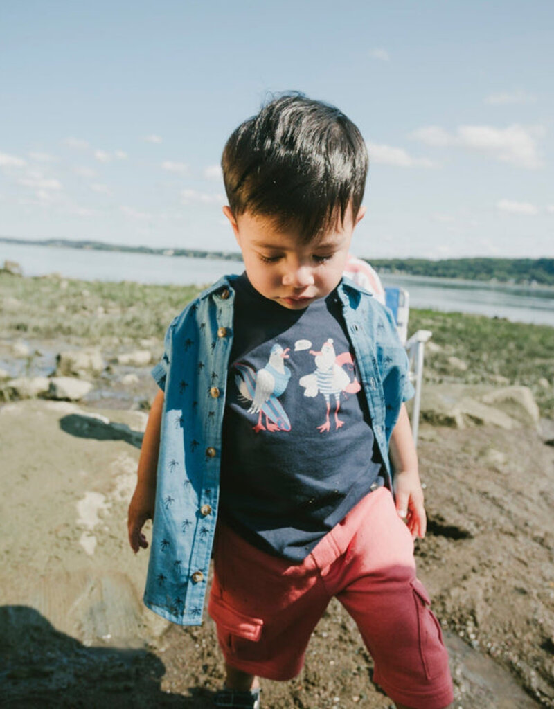 Deux par Deux Organic Cotton S/S T-Shirt Blue Seagull