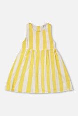 Deux par Deux Sleeveless Dress White And Yellow Stripes