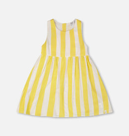Deux par Deux Sleeveless Dress White And Yellow Stripes