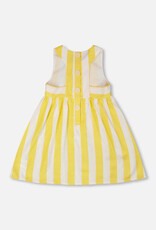 Deux par Deux Sleeveless Dress White And Yellow Stripes