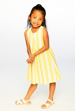 Deux par Deux Sleeveless Dress White And Yellow Stripes