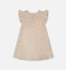 Deux par Deux Striped Dress Off White And Sand