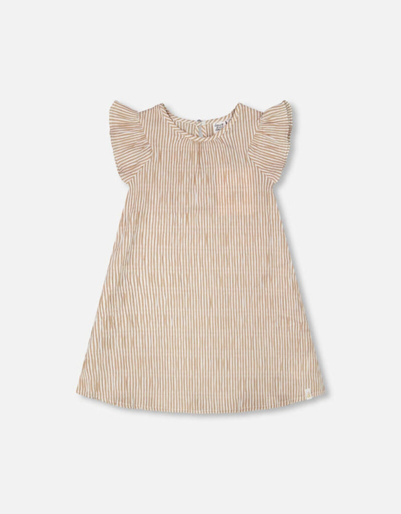 Deux par Deux Striped Dress Off White And Sand