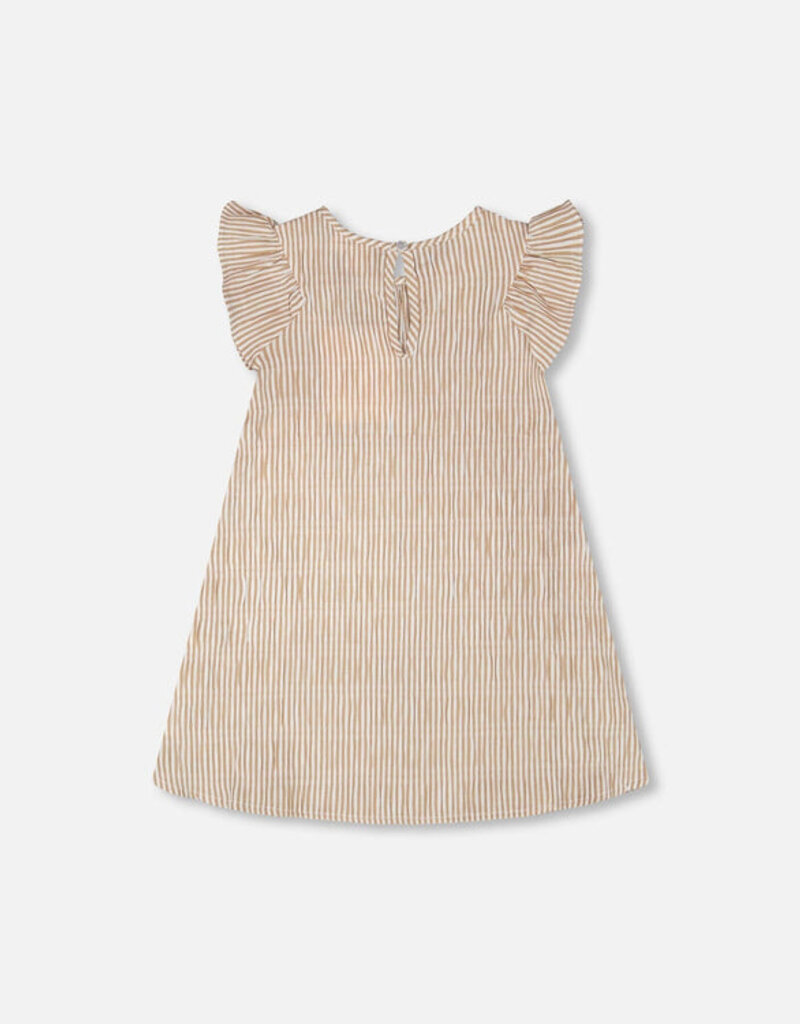 Deux par Deux Striped Dress Off White And Sand